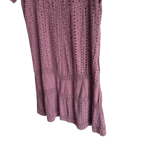Sundance Dusty Purple Eyelet Embroidered Dress, Size 6 - Picture 3 of 7